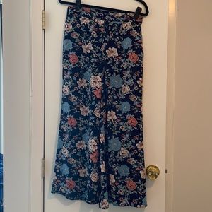 Floral wide leg pants